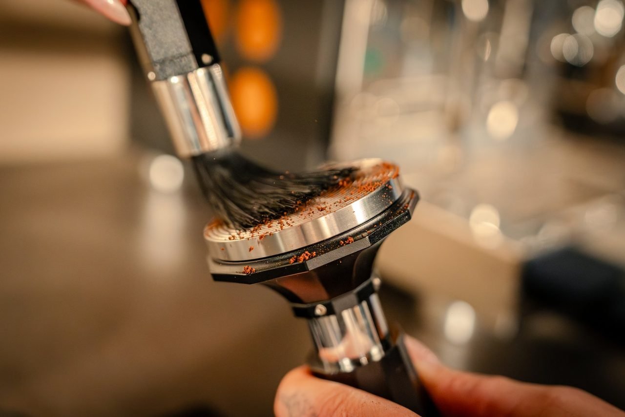 NYTE portafilter tools on an espresso setup